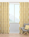 Gold And White Geometric Pattern I - Mid-Century Modern Curtain Panels