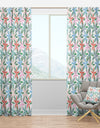 Retro Abstract Flower Design III - Mid-Century Modern Curtain Panels