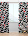 Retro Geometrical Abstract Minimal Pattern XII - Mid-Century Modern Curtain Panels