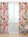 Floral Botanical Retro III - Mid-Century Modern Curtain Panels