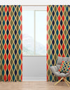 Retro Ornamental Design VI - Mid-Century Modern Curtain Panels