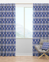 Retro Blue Waves - Mid-Century Modern Curtain Panels