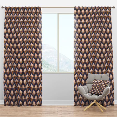 Retro Ornamental Design IX - Mid-Century Modern Curtain Panels