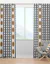 Retro Geometrical Abstract Minimal Pattern VII - Mid-Century Modern Curtain Panels