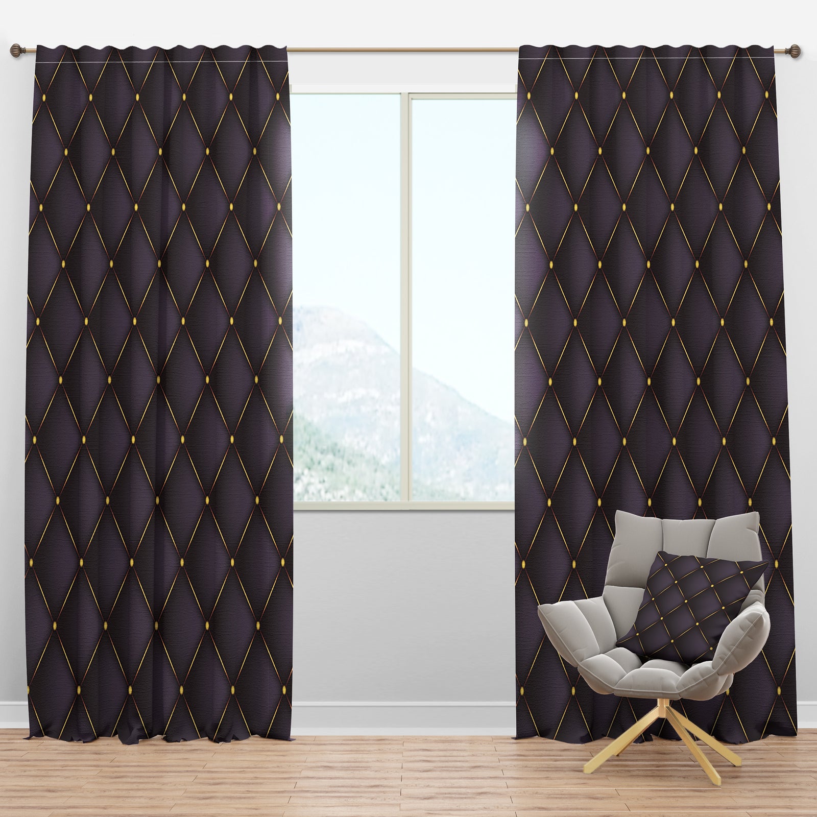 Quilted pattern - Mid-Century Modern Curtain Panels
