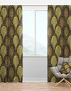 Golden Circular Pattern I - Mid-Century Modern Curtain Panels