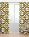 Gold and browne pattern with gradient vintage circles - Mid-Century Modern Curtain Panels