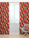 Retro Geometric Design II - Mid-Century Modern Curtain Panels