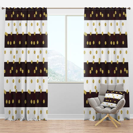 Gold Polka Dot Pattern I - Mid-Century Modern Curtain Panels