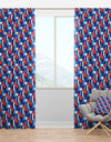 Blue, Red & White Polka Dots - Mid-Century Modern Curtain Panels