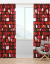 Geometric Retro Flower Design I - Mid-Century Modern Curtain Panels