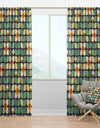 Botanical Retro Design III - Mid-Century Modern Curtain Panels