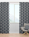 Geometric Monochrome Pattern I - Mid-Century Modern Curtain Panels