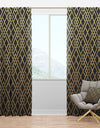 Golden Luxury Metallic Geometrics II - Mid-Century Modern Curtain Panels