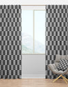 Monochrome Geometric Pattern XI - Mid-Century Modern Curtain Panels