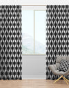 Geometric Monochrome Pattern II - Mid-Century Modern Curtain Panels