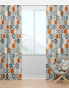 Retro Hexagon Pattern IX - Mid-Century Modern Curtain Panels