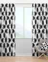 Retro Geometrical Abstract Pattern IV - Mid-Century Modern Curtain Panels