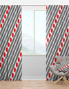 Retro Geometrical Abstract Minimal Pattern XI - Mid-Century Modern Curtain Panels