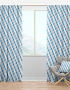 3D White And Blue Pattern VI - Mid-Century Modern Curtain Panels