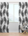 Monochrome Geometric Pattern IX - Mid-Century Modern Curtain Panels