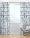 3D White And Blue Pattern III - Mid-Century Modern Curtain Panels