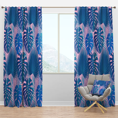 Retro Floral Pattern X - Mid-Century Modern Curtain Panels