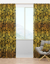 Golden Floral II - Mid-Century Modern Curtain Panels