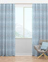 3D White And Light Blue Pattern II - Mid-Century Modern Curtain Panels