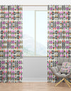 Retro Abstract Floral Design XI - Mid-Century Modern Curtain Panels