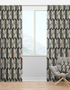 Abstract Retro Triangular Geometrics - Mid-Century Modern Curtain Panels