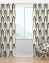 Retro Curved Minimal Geometric Ornament II - Mid-Century Modern Curtain Panels