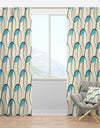 Retro Geometrical Abstract Minimal Pattern I - Mid-Century Modern Curtain Panels