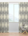 Monochrome Geometric Pattern X - Mid-Century Modern Curtain Panels