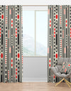 Retro Geometrical Abstract Minimal Pattern II - Mid-Century Modern Curtain Panels