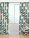 Retro Geometrical Abstract Minimal Pattern IV - Mid-Century Modern Curtain Panels