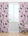 Flamingo on Pink - Mid-Century Modern Curtain Panels