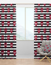 Red Lips Fashion Pattern - Mid-Century Modern Curtain Panels