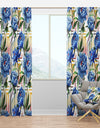 Retro Floral Botanical Design I - Mid-Century Modern Curtain Panels