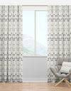 Floral Retro Botanical Pattern I - Mid-Century Modern Curtain Panels