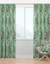 Floral Botanical Retro IX - Mid-Century Modern Curtain Panels