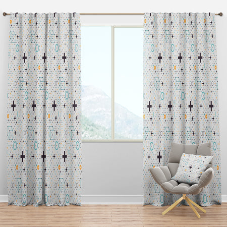 Minimalistic Geometric Elements - Mid-Century Modern Curtain Panels