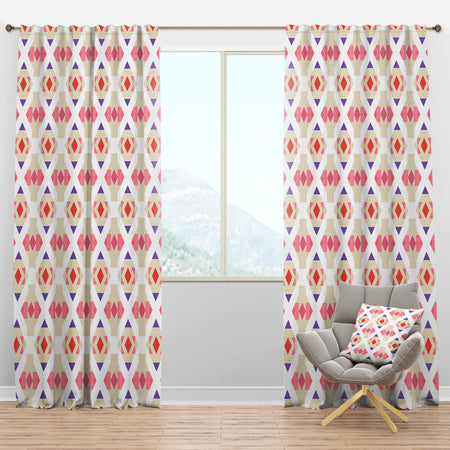 Triangular Retro Design VII - Mid-Century Modern Curtain Panels