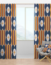 Retro Floral Pattern XI - Mid-Century Modern Curtain Panels