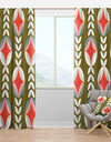 Retro Botanical Pattern I - Mid-Century Modern Curtain Panels