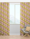 Golden Geometrical Fish Scale - Mid-Century Modern Curtain Panels