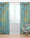 Golden Marble Design I - Mid-Century Modern Curtain Panels