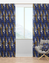 Retro Luxury Waves In Gold And Blue III - Mid-Century Modern Curtain Panels