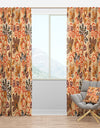 Retro Indian Floral Batik III - Mid-Century Modern Curtain Panels