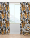 Geometric luxury jungle foliage pattern - Mid-Century Modern Curtain Panels